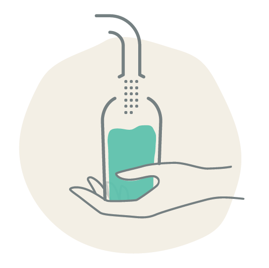 add hot water to bottle